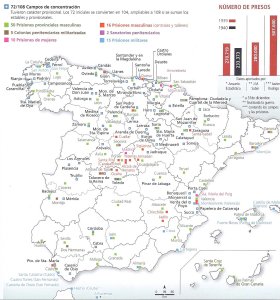 Mapa hiszpańskich obozów koncentracyjnych